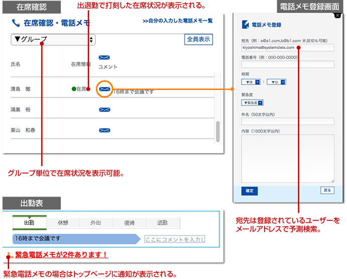 Google Workspace 旧g Suite 在席確認 社員の在籍状況を一目で確認 システムクレイス